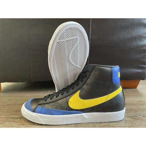 Nike Mens Blazer Mid 77 Vintage Shoes Black Yellow Blue Sz 10 DC1414-001 main image 4